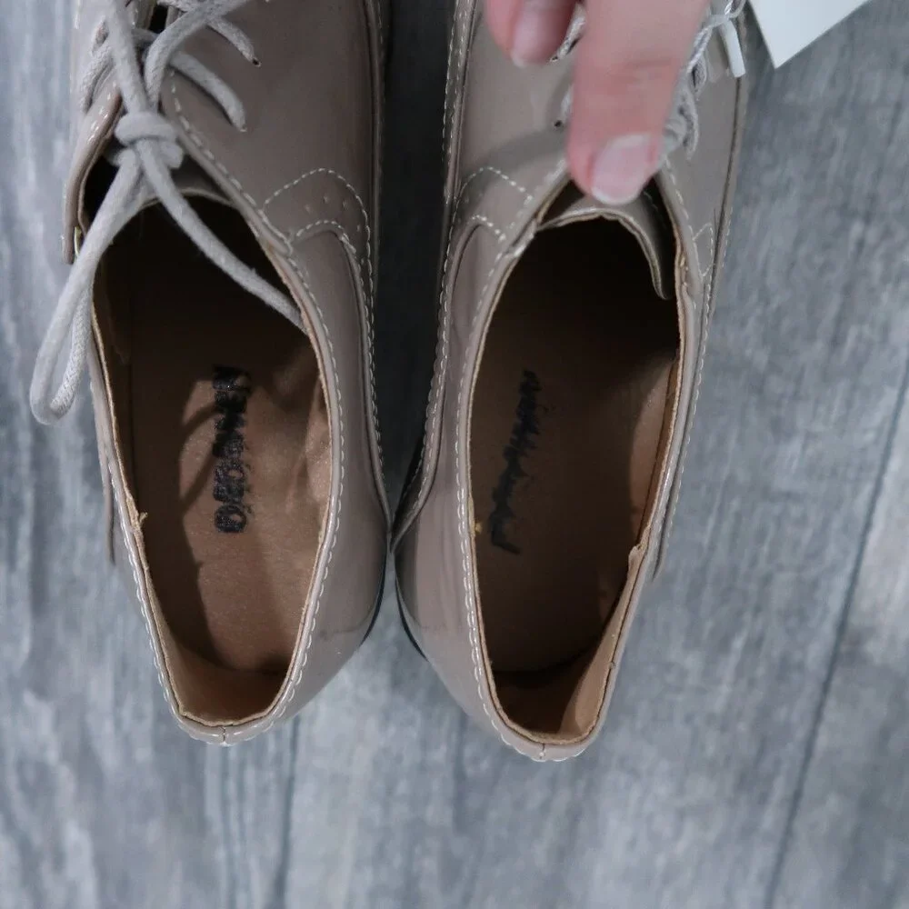 Dadawen Heels Womens 9 Brown Platform Oxfords Chunky Boxy Academia - Picture 10 of 15